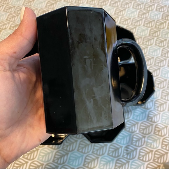 Set of 6 Vintage French Arcoroc Octime Black Blown Glass Coffee Mugs - Picture 11 of 11